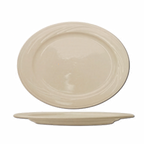 Thumbnail image #1 for International Tableware York Y-13 Ceramic Oval Platter, 11 x 7-5/8 in, Embossed Rolled Edge 1 Dozen