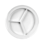 Thumbnail image #1 for Thunder Group Nustone NS701W 3-Compartment Round Melamine Plate, 8-3/4", White Case of 6 Dozen