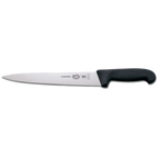 Thumbnail image #1 for JB Prince V817 10PL 10" Pointed Stamped High-Carbon Stainless Steel Slicer with Black Plastic Handle