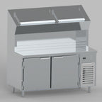 Thumbnail image #1 for EMI Industries PTMAX9033S Refrigerated Pizza Prep Table, 90"W, 22.6 cu. ft., 22 x 1/6 Pan Capacity, 3 Doors