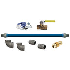 Thumbnail image #1 for Dormont Manufacturing Dormont Blue Hose CAN1675KITB48 Moveable Gas Connector Kit, 3/4" ID x 48" L, PVC-Coated Stainless Steel, Quick Disconnect