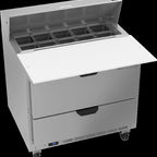 Thumbnail image #6 for Beverage Air SPED36HC-10C-2 36-Inch 2-Drawer Sandwich Top Refrigerated Prep Table, 10-Pan, Stainless Steel, Self-Contained