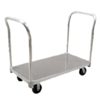 Thumbnail image #1 for New Age PT3060P6 Platform Truck, 30"W x 60"L, Aluminum Tread Plate Deck, Removable Handle, Polyurethane Casters, 2,600 lb Capacity