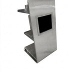Thumbnail image #1 for Eastern Tabletop WP4857 Stainless steel podium with a built-in fixed display screen, rear work shelf, and lower storage shelf. Equipped with two 1.5"
