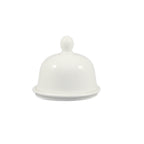 Thumbnail image #1 for CAC China Gourmet Collection BUT-1 Round Porcelain Butter Dish Set with Dome Lid, 1 oz. Case of 24