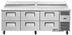 Thumbnail image #8 for True 93.5-Inch 3-Section Pizza Prep Table with 6 Drawers and Self-Contained Refrigeration