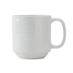 Thumbnail image #1 for Tuxton China Pacifica FPM-115 Porcelain White Mug, 11-1/2 oz., Non-Stackable, Embossed Edge Case of 2 Dozen
