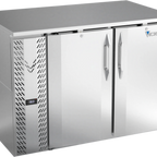 Thumbnail image #1 for Victory Refrigeration VBB48HC-S Two-Section Back Bar Refrigerator, 48"W x 30-1/8"D x 34"H, 2 Solid Doors, Stainless Steel Exterior