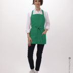 Thumbnail image #1 for Chef Works F10 -KEL-0 Three-Pocket Green Poly/Cotton Apron, 24"L x 27.5"W, Adjustable Neck Strap