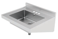 Advance Tabco Wall Mounted 304 Stainless Steel Hand Sink with 3-Hole Faucet Punch, 22 x 19 x 11-1/2 Inches