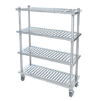 Thumbnail image #1 for IMC/Teddy S-6014-5L Stainless Steel 5-Shelf Louvered Shelving System, 60"W x 14"D x 72"H