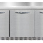 Thumbnail image #1 for Continental Refrigerator SW72NBS-FB 72-Inch 3-Door Front-Breathing Worktop Refrigerator, Stainless Steel Top, ENERGY STAR