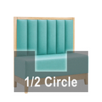 Thumbnail image #1 for ATSMFG ATS AT&S-AHC-J42-6CH GR6 John Half Circle Booth, single, 48" x 90" x 48" long x 42" high, 6-channel back, channel deep seat with wood bottom
