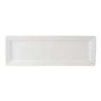 Thumbnail image #1 for Tuxton China Napa ABU-553 Rectangular Ceramic Plate, 16 x 5-1/2 in, Pearl White 1 Dozen
