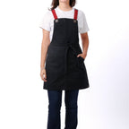 Thumbnail image #1 for Chef Works ABS01WS-JBK-0 Short Bib Apron, 100% Cotton, Jet Black, 3 Pockets, 27.5"L x 28.7"W