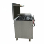 Thumbnail image #2 for SABA GR60-GS24 60" Gas Restaurant Range with 6 Open Burners, 24" Griddle/Broiler, 2 Standard Ovens and Thermostatic Controls