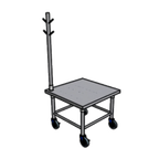 Thumbnail image #1 for Pacific Stainless Products MES242430COU Stainless Steel Equipment Stand, 24 x 24 x 30 in, Open Base, Corner Utensil Tree
