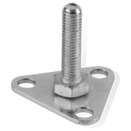 Thumbnail image #1 for Steel Works Stainless SWTFF Heavy duty flange foot, triangular, chrome, (pack of 4)