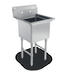 Thumbnail image #4 for Steel Works Stainless 1-Compartment 304 Stainless Steel Sink with Legs and Crossrails, 24 x 24 x 14 Inch Bowl