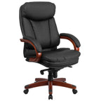 Thumbnail image #1 for Flash Furniture BT-90171H-S-GG Executive Swivel Office Chair, Adjustable Height, High Back, Padded Arms, Casters