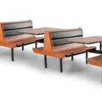 Thumbnail image #1 for JustChair Manufacturing Contour CPREM-3TU-IS-44 Triple Island Booth Table Unit, 44 in, Laminated Seats, Welded Steel Frame, Black