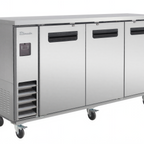 Thumbnail image #1 for Blue Air FSE LLC BLNBB-72S-HC 73-Inch Three-Door Narrow-Depth Stainless Steel Back Bar Cooler with Solid Doors