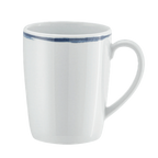 Thumbnail image #1 for Libbey Schonwald, Shabby Chic 9015630-63075 Porcelain Coffee Mug, 10-1/8 oz, Handle, Dark Blue with Ornaments