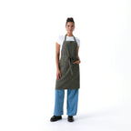 Thumbnail image #1 for Chef Works ABN10-OLN-0 100% Cotton Utility Bib Apron, Olive, Adjustable Neck Strap, Metal D-Ring