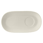 Thumbnail image #1 for Tuxton China AMU-561 Ceramic Oval Platter with Well, 12-1/4" x 6-1/2" x 1"H, Pearl White Case of 2 Dozen