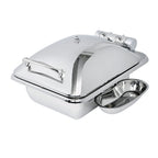 Thumbnail image #1 for Eastern Tabletop Crown 3964 4 qt Square Induction Chafer with Hinged Lid, Stainless Steel, Without Stand
