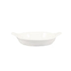 Thumbnail image #1 for CAC China Bakeware EGD-8 Ceramic Oval Egg Dish, 8 oz, 7-7/8" x 6-1/2", with 2 Handles Case of 3 Dozen