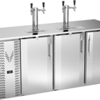 Thumbnail image #2 for Victory Refrigeration VDDN72HC-S 72" Direct Draw Beer Dispenser, 3 Half-Keg Capacity, 2 Towers with Dual Faucets, Stainless Steel Exterior