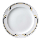 Thumbnail image #1 for Vertex China Palm PA-6-SM Porcelain Plate, 6-1/2" Round, Medium Rim, Embossed, Bright White Case of 3 Dozen