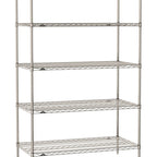 Thumbnail image #1 for Metro Super Erecta SE-1860S-74-S5 Stationary Starter Wire Shelving Unit, 60"W x 18"D x 74"H, 600 lb. capacity per shelf, 2000 lb. capacity per unit