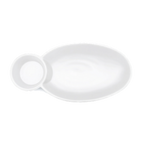 Thumbnail image #1 for G.E.T. Ore - EGS JWC1408-W 2-Compartment Melamine Chip & Dip Bowl, White, 10" Case of 6