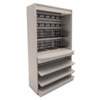 Thumbnail image #1 for Axis Designs Micro Market Fixtures IFSUMB-4278 Freestanding In-Line Merchandiser with Laminated Slatwall Back, 42"W x 26-1/4"D x 78"H