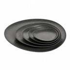 Thumbnail image #2 for G.E.T. Revive RIV225 Triangular Melamine Platter, 16-1/2"L x 16-1/2"W, Stone Grey and Black Case of 4