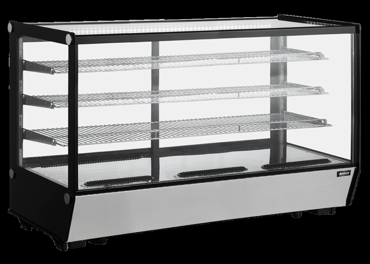 Product image #5 for Omcan Countertop Square Glass Refrigerated Display Case, 60 Inches, 9.78 Cu. Ft.