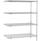 Thumbnail image #1 for Metro Super Erecta SE-2454C-63-A4 Wire Add-On Shelving Unit, 54"W x 24"D x 63"H, Chrome, 4 Shelves