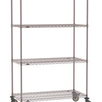 Thumbnail image #1 for Metro Super Erecta SE-2460K4-80-M4 Mobile Wire Shelving Unit, 60"W x 24"D x 80"H, 900 lbs per unit, evenly distributed1" shelf adjustment, (4) wire