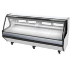 Thumbnail image #1 for Imbera MCRU 100W Butcher Display Showcase with Double Curved Glass and Stainless Steel Counter