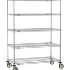 Thumbnail image #1 for Metro Super Erecta SE-2172C-68-M5 Mobile Chrome Wire Shelving Unit, 5 Shelves, 72"W x 21"D x 68"H