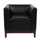 Thumbnail image #2 for JustChair Manufacturing U55418-GR2 Lounge Arm Chair, Upholstered Square Back and Seat, High Arms, Beech Wood Frame