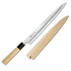 Thumbnail image #1 for Korin Inc HKR-SKYA-240 Yanagi Knife, 9-7/16" Single-Side Edge, Forged White Carbon Steel & Soft Iron Blade, Magnolia Wood Handle