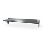 Thumbnail image #1 for NBR Equipment WS-1660 Wall-Mounted Stainless Steel Shelf, 60"W x 16"D, 18-Gauge, Satin Finish