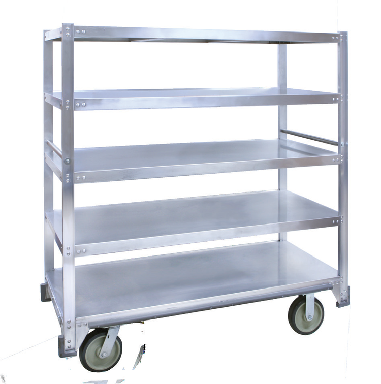 Product image #5 for Cres Cor Aluminum Queen Mary Cart with 5 Shelves and 8-Inch Swivel Casters
