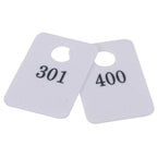 Thumbnail image #1 for Stanton Trading 5PCR-301-400 Numbered Plastic Coat Room Checks, 301–400, Hanger Hold, “Not Responsible” Disclaimer Case of 40