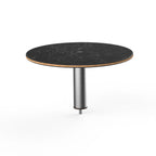 Thumbnail image #1 for Steelite Mogogo, Modular MGCIAY08MSXX High Display Shelf, 24" Round x 12-1/2"H, Nero Marquina Laminate, Stainless Steel
