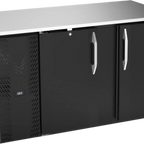 Thumbnail image #1 for Victory Refrigeration VBB58HC-B Back Bar Refrigerator, 58 in, 2-Section, 2 Solid Self-Closing Doors, Stainless Steel Top, Black Exterior