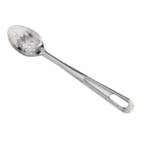 Thumbnail image #1 for Browne USA Foodservice Conventional 572152 Perforated Stainless Steel Serving Spoon, 15"L, Grooved Handle